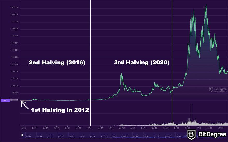 Next Bitcoin Halving Dates: Bitcoin halving chart.