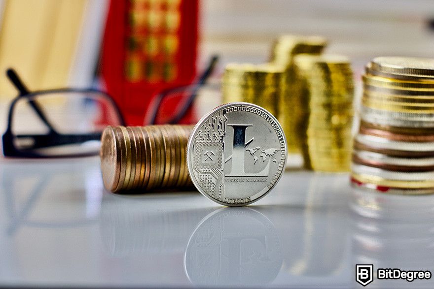 Litecoin halving: LTC physical coin.
