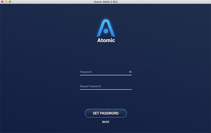 Ulasan Atomic Wallet: buat kata sandi baru.