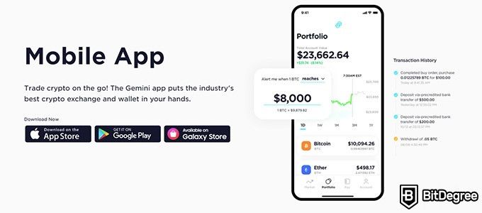 Best crypto app: Gemini.