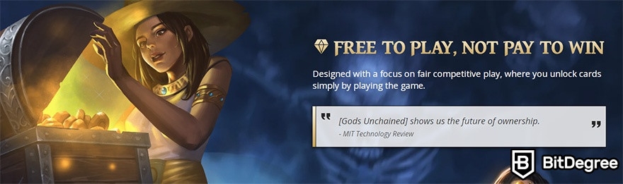 Best crypto games: Gods Unchained free-to-play functionality.