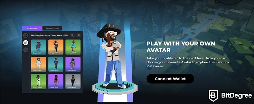 Best crypto games: The Sandbox avatar creation.