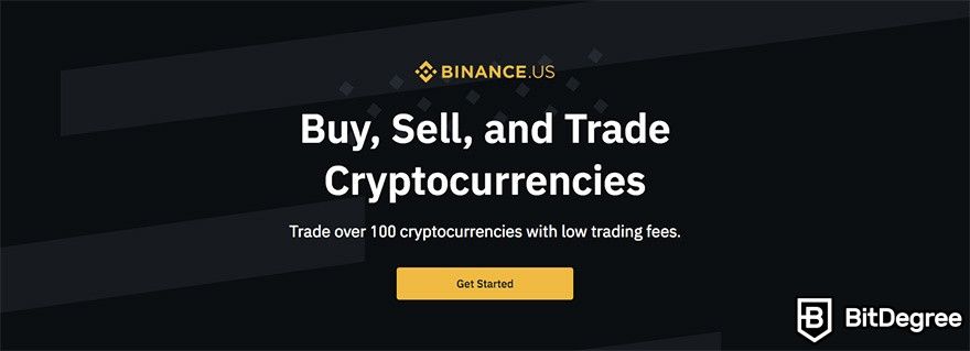 Best cryptocurrency broker: Binance.US front page.