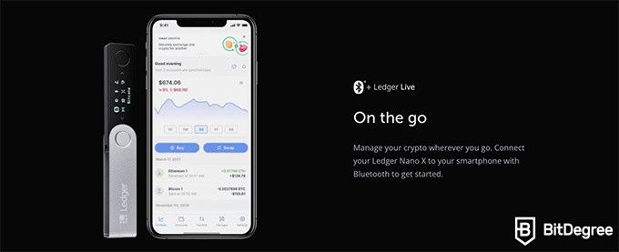 Best decentralized exchange: the Ledger Live user interface.