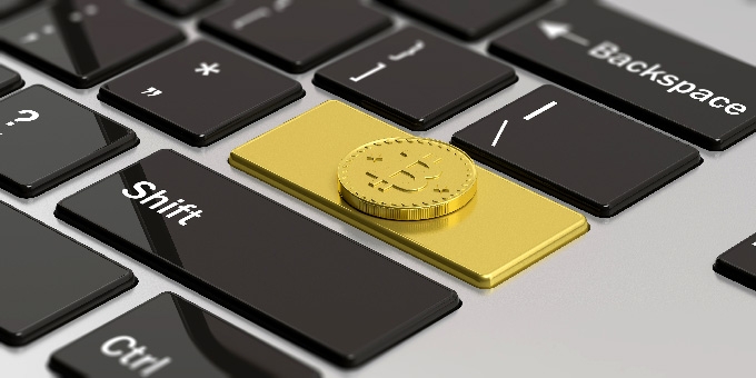 Desktop wallet terbaik: tombol keyboard Bitcoin.