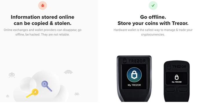 Mejor Wallet Criptomonedas: Trezor.