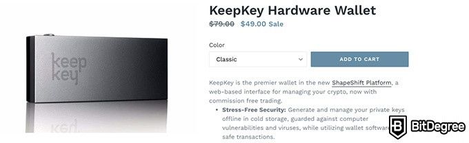 Best Dogecoin wallet: KeepKey.