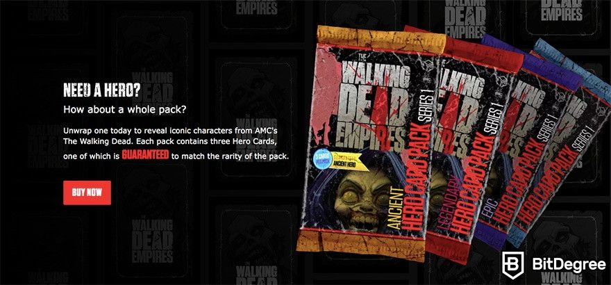 Best NFT games: The Walking Dead: Empires hero packs.