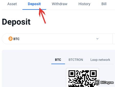 Bibox exchange review: deposit.