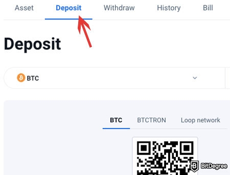 Análise da Exchange Bibox: depósito.