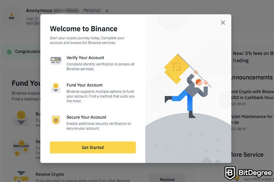 Binance cashback card: welcome to Binance!