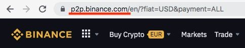 Binance P2P: doğru Binance P2P URL'si.