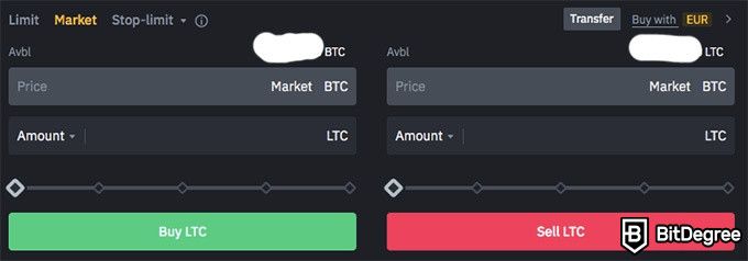 Binance отзывы: обмен BTC на LTC.