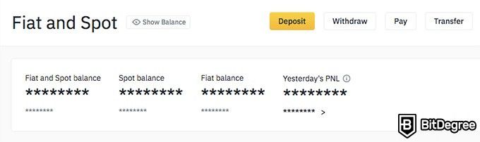 Binance review: fiat and spot deposits.