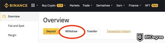 Binance review: retirada de fundos.