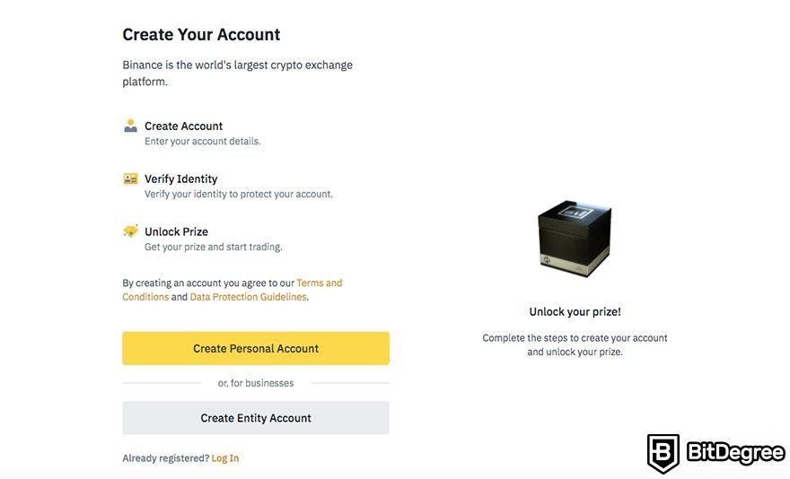 Binance staking: account type.