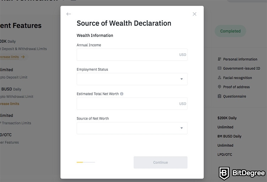 Staking trên Binance: KYC nâng cao.