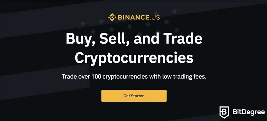 Binance US và Coinbase: Trang chủ Binance.US.