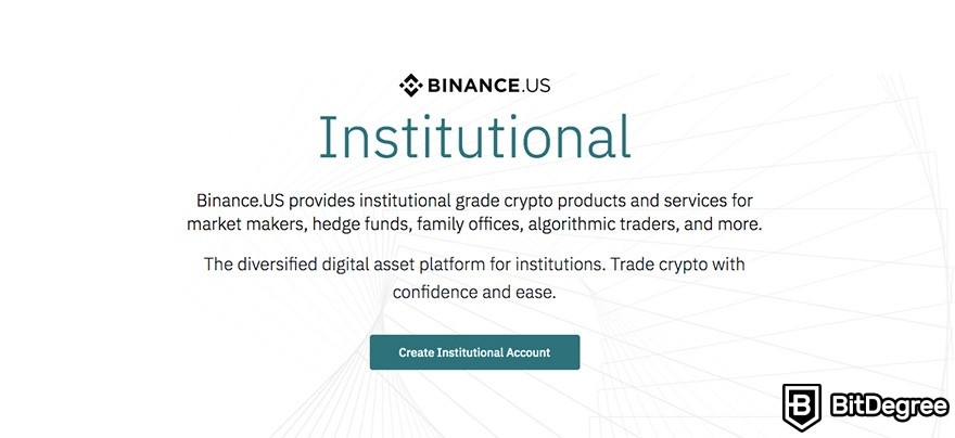 Binance US review: Binance.US Institutional.