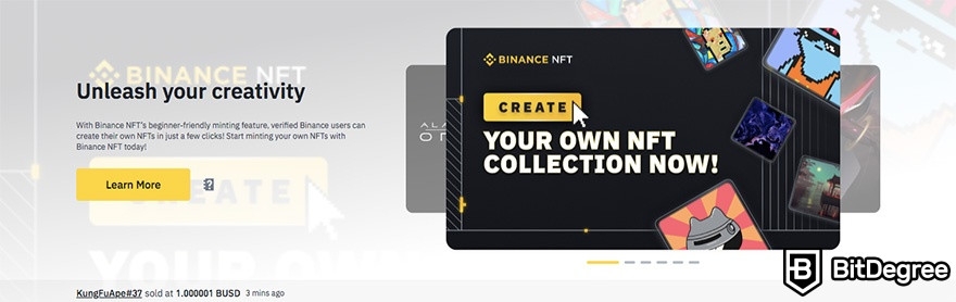 Binance US và Binance: Binance NFT.