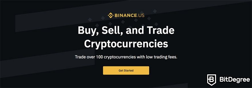 Binance US VS Binance: Binance.us homepage.