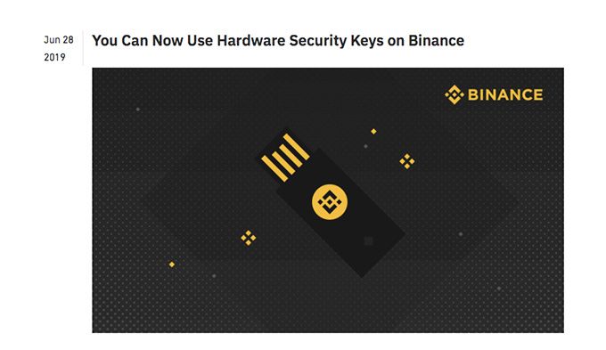 Binance wallet review: hardware security keys on Binance.