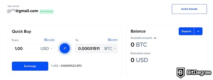 Ulasan Binaryx: Dashboard akun Binaryx.