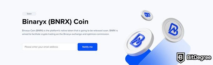 Binaryx review: the BNRX token.