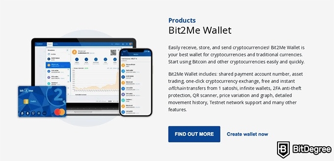 Bit2Me review: the Bit2Me wallet.