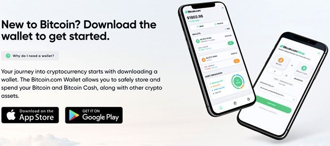 Bitcoin.com review: download the wallet app.