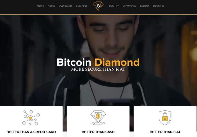 Ulasan Bitcoin Diamond: Halaman Depan.