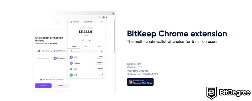 BitKeep wallet review: Chrome extension.