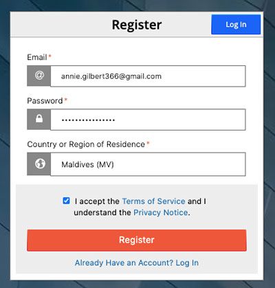 BitMEX отзывы: форма регистрации.