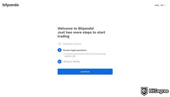 Bitpanda review: two more steps.