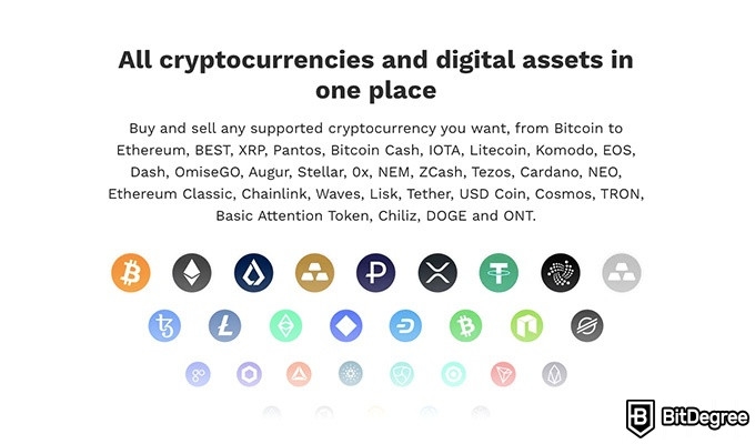 Análise da Bitpanda: criptomoedas suportadas.