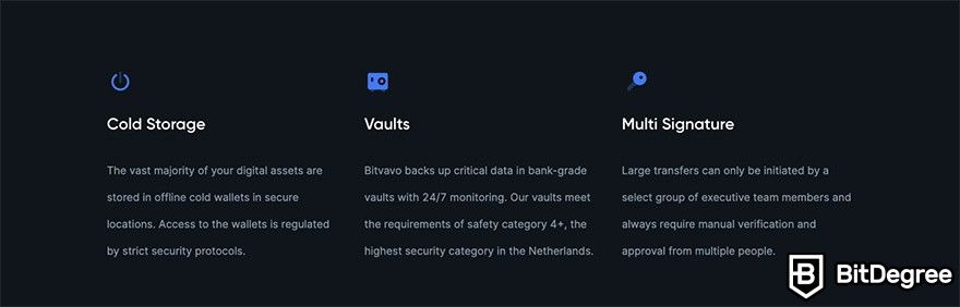Bitvavo review: cold storage.