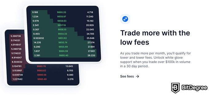 Ulasan Blockchain.com: Biaya trading rendah.