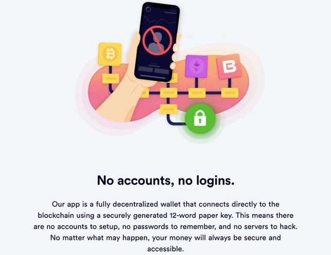 BRD wallet review: no accounts, no login.