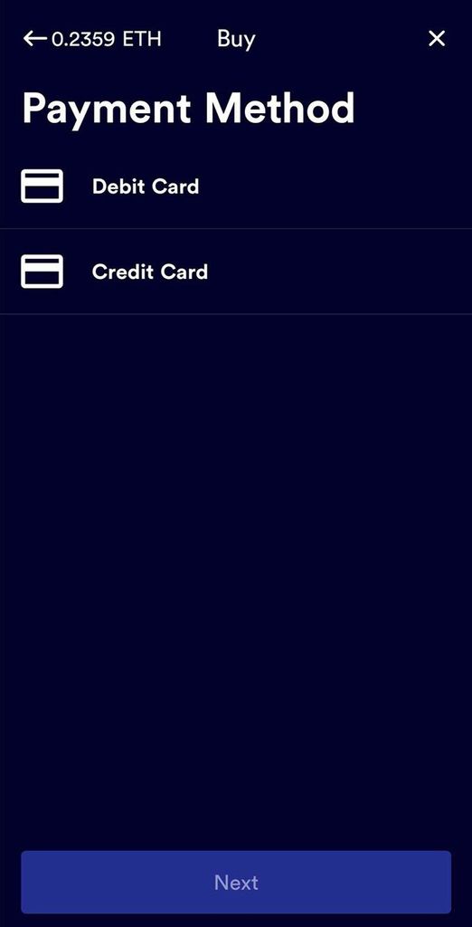 BRD wallet review: payment method.