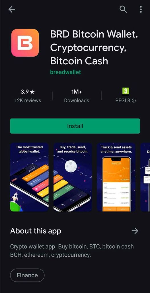 BRD wallet review: the Play Store.