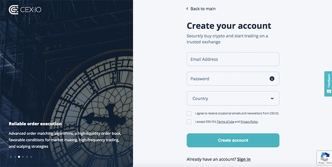 Cex wallet review: create your account.