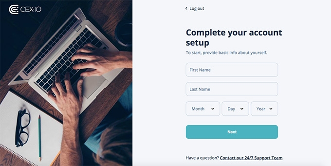 Cex wallet review: complete your account setup.