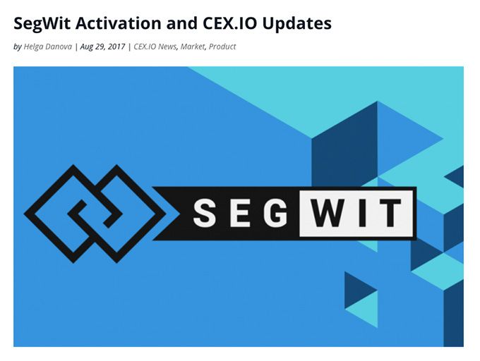 Đánh giá ví Cex: Hỗ trợ địa chỉ SegWit.