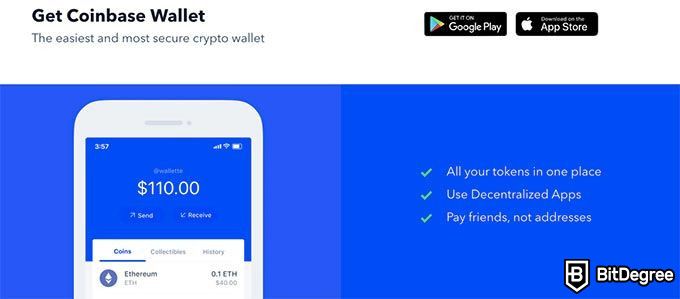 Coinbase wallet review: the Coinbase app features.