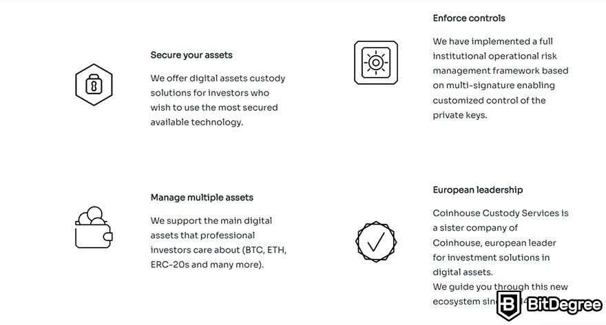 Coinhouse review: custody management for institutional investors.