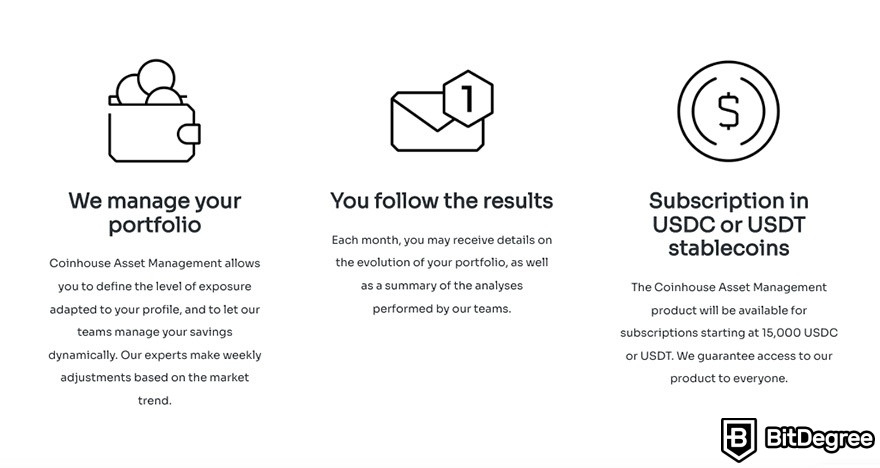 Ulasan Coinhouse Exchange: Pengelolaan portofolio.