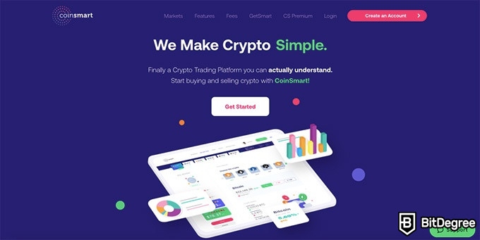 CoinSmart review: CoinSmart homepage.