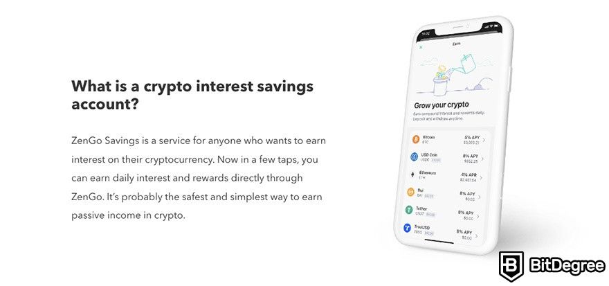 Complete ZenGo wallet review: crypto interest savings account.