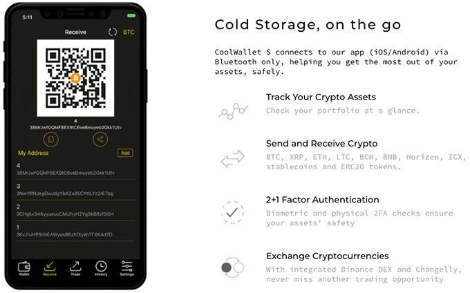 Ulasan CoolWallet S: Tampilan Aplikasi Mobile CoolWallet.