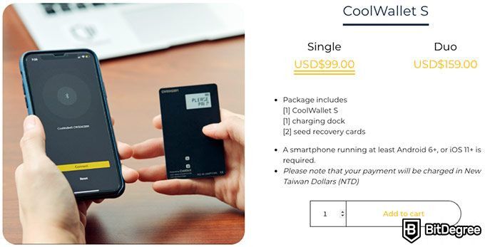 Ledger Nano S vs CoolWallet S: CoolWallet S